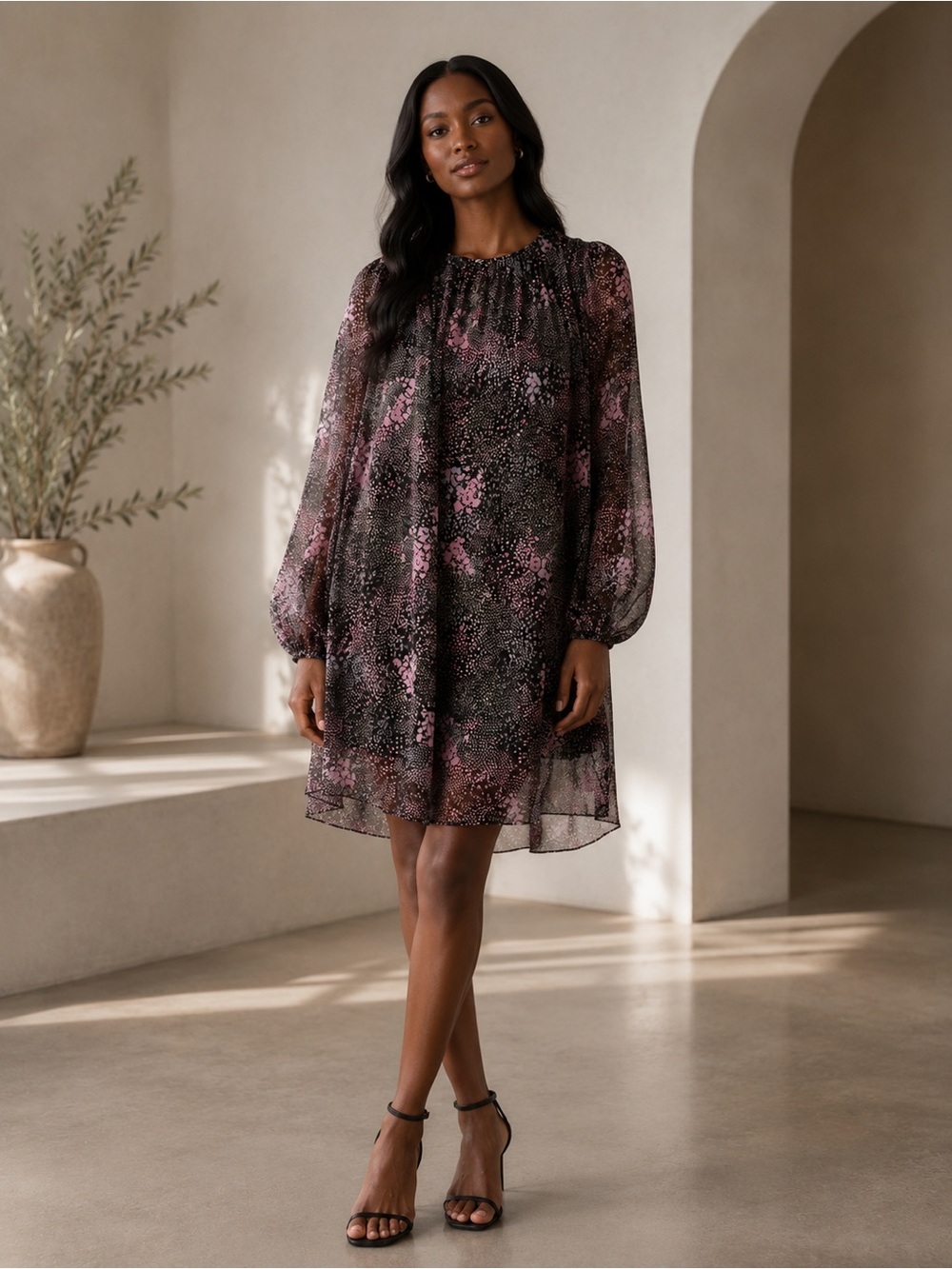 ARITZIA Wilfred Elba Dress Daydreamer Floral Long Sleeve XS